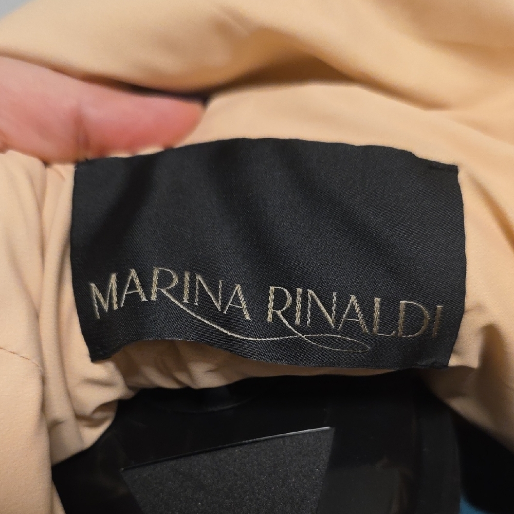 Marina Rinaldi Beige and Black Puffer Coat - Picture 2 of 12